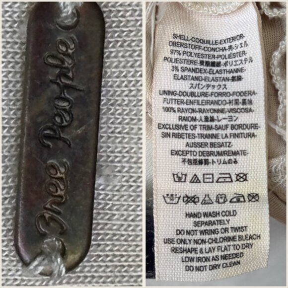 Free People Textured Beaded Scoop Neck Mini Dress Light Beige Short Sleeve - Picture 11 of 11